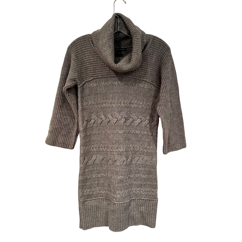 Banana Republic Wool Cowl Neck Sweater Dress Women's XS Gray Career Preppy Comfy
